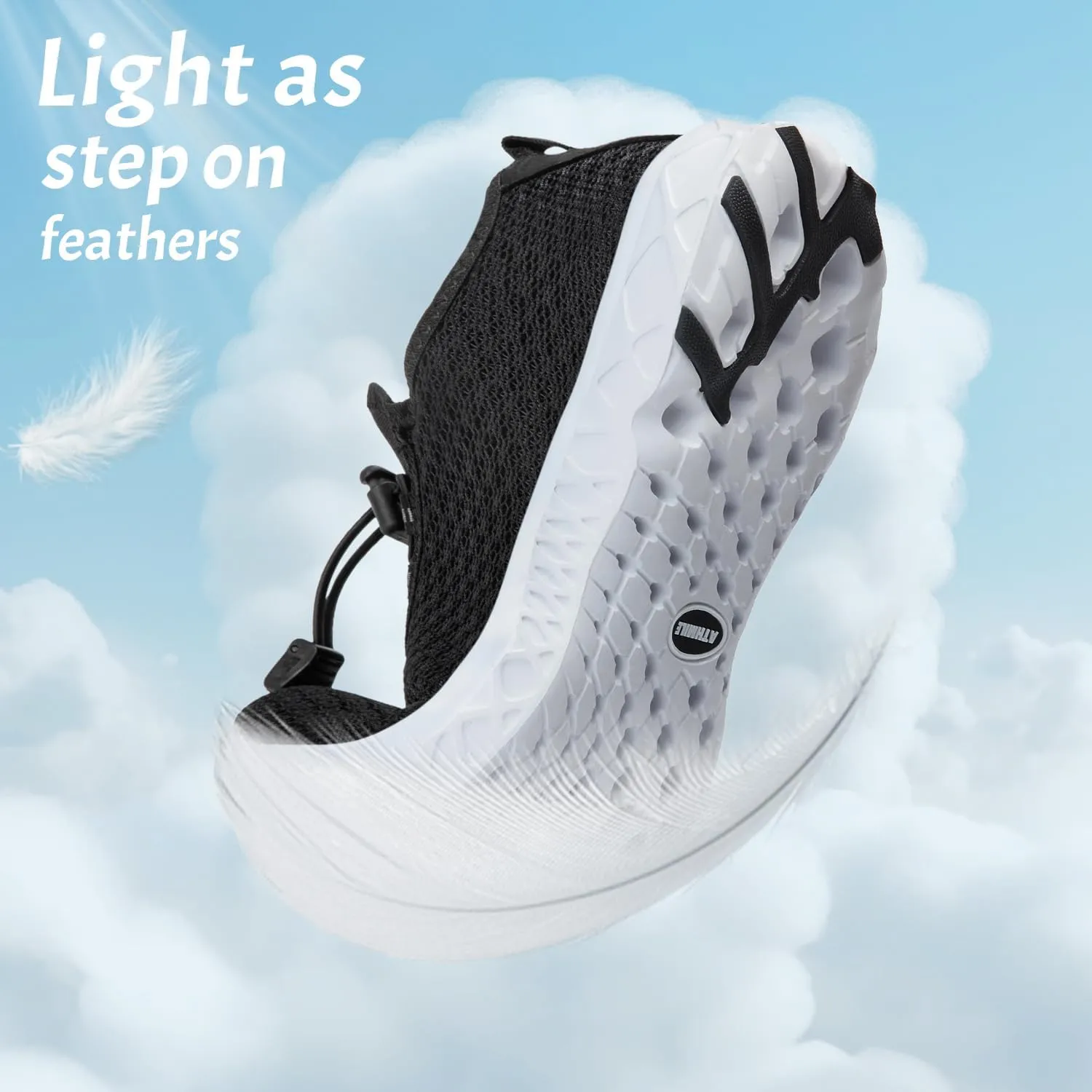 ATHMILE Water Shoes for Men Women Barefoot Hiking Swim River Shoes Adult Lake Pool Aqua Socks Beach Quick Dry for Hiking Surfing Kayaking Sport Accessories Camping Must Haves