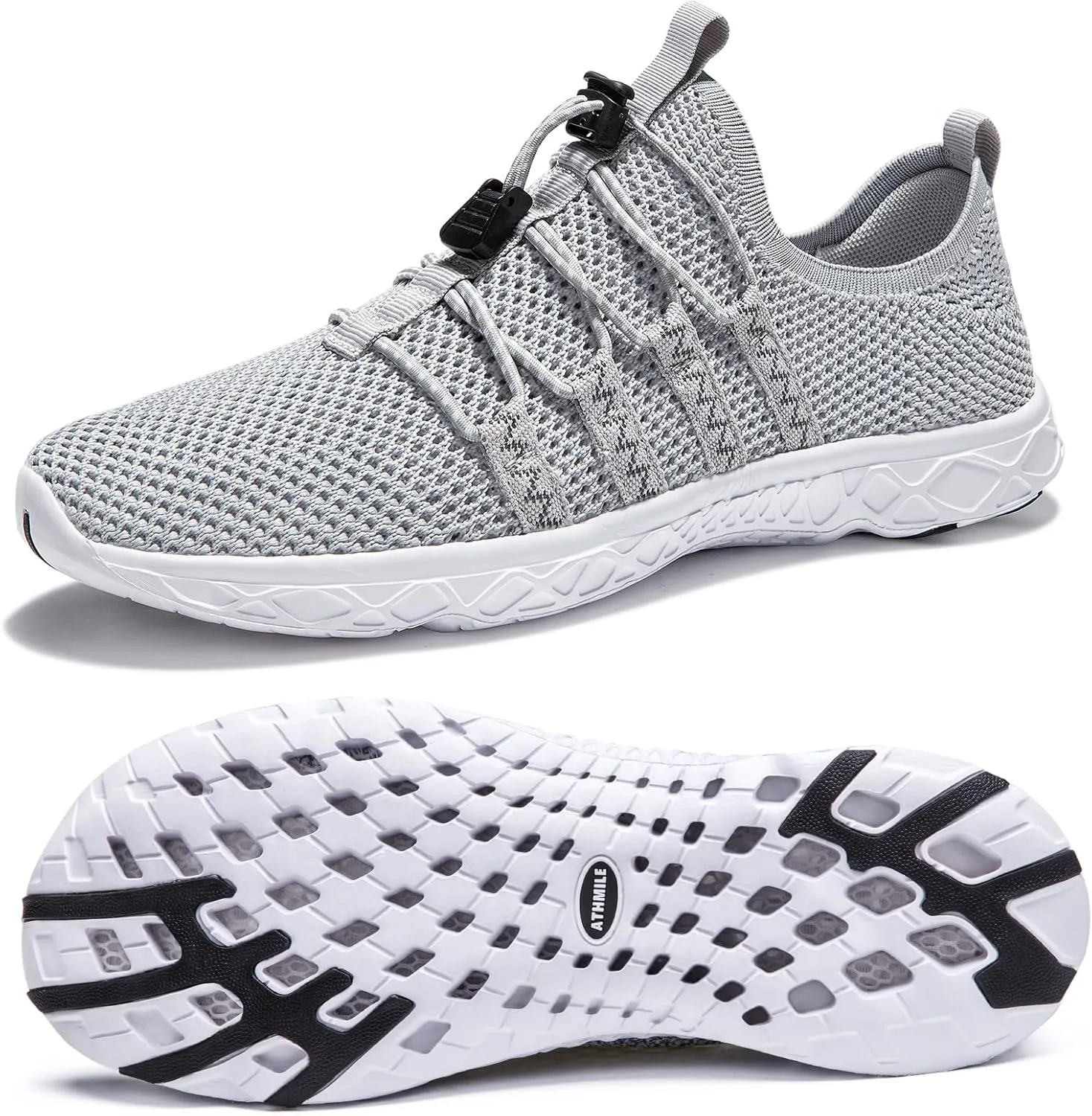 ATHMILE Water Shoes for Men Women Barefoot Hiking Swim River Shoes Adult Lake Pool Aqua Socks Beach Quick Dry for Hiking Surfing Kayaking Sport Accessories Camping Must Haves