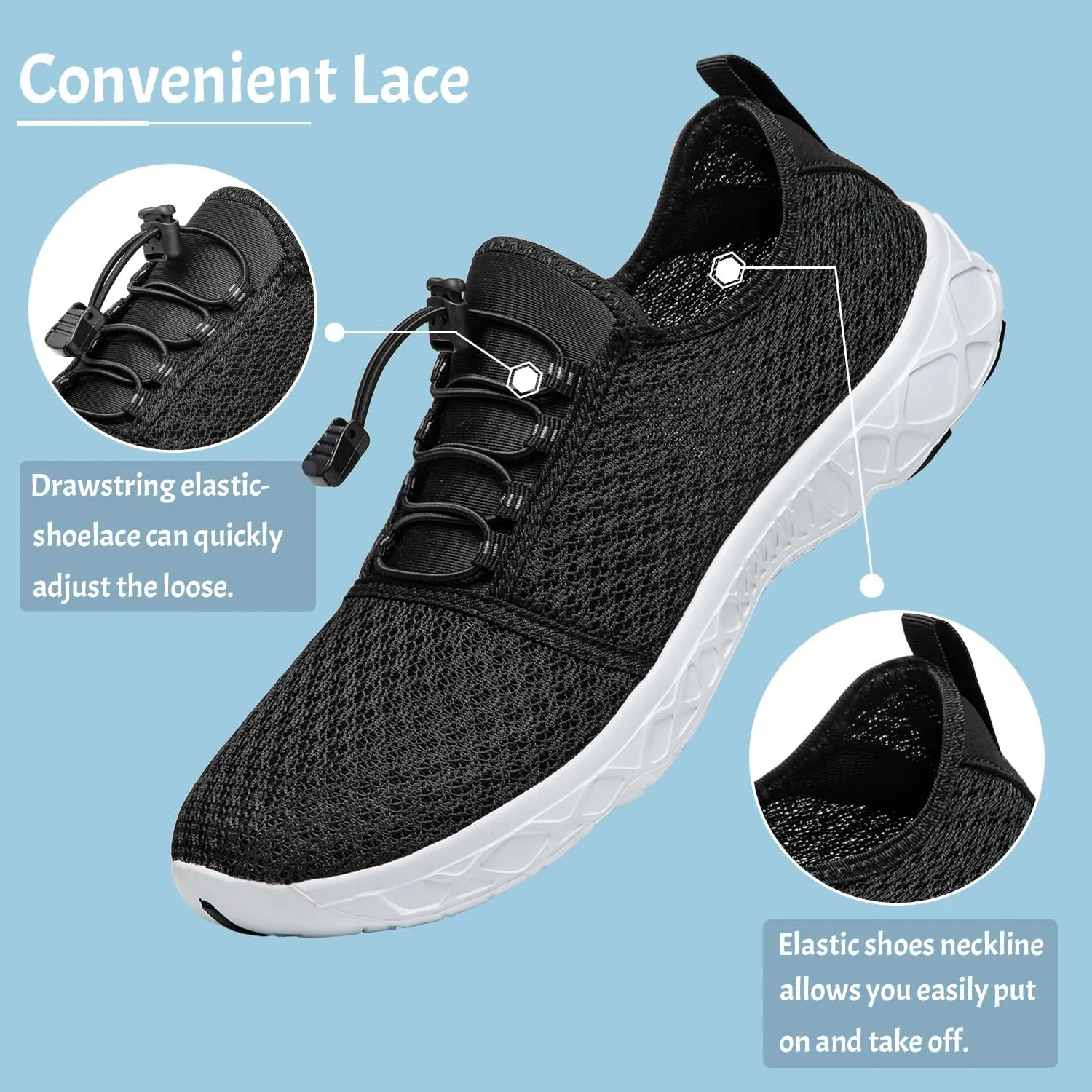 ATHMILE Water Shoes for Men Women Barefoot Hiking Swim River Shoes Adult Lake Pool Aqua Socks Beach Quick Dry for Hiking Surfing Kayaking Sport Accessories Camping Must Haves