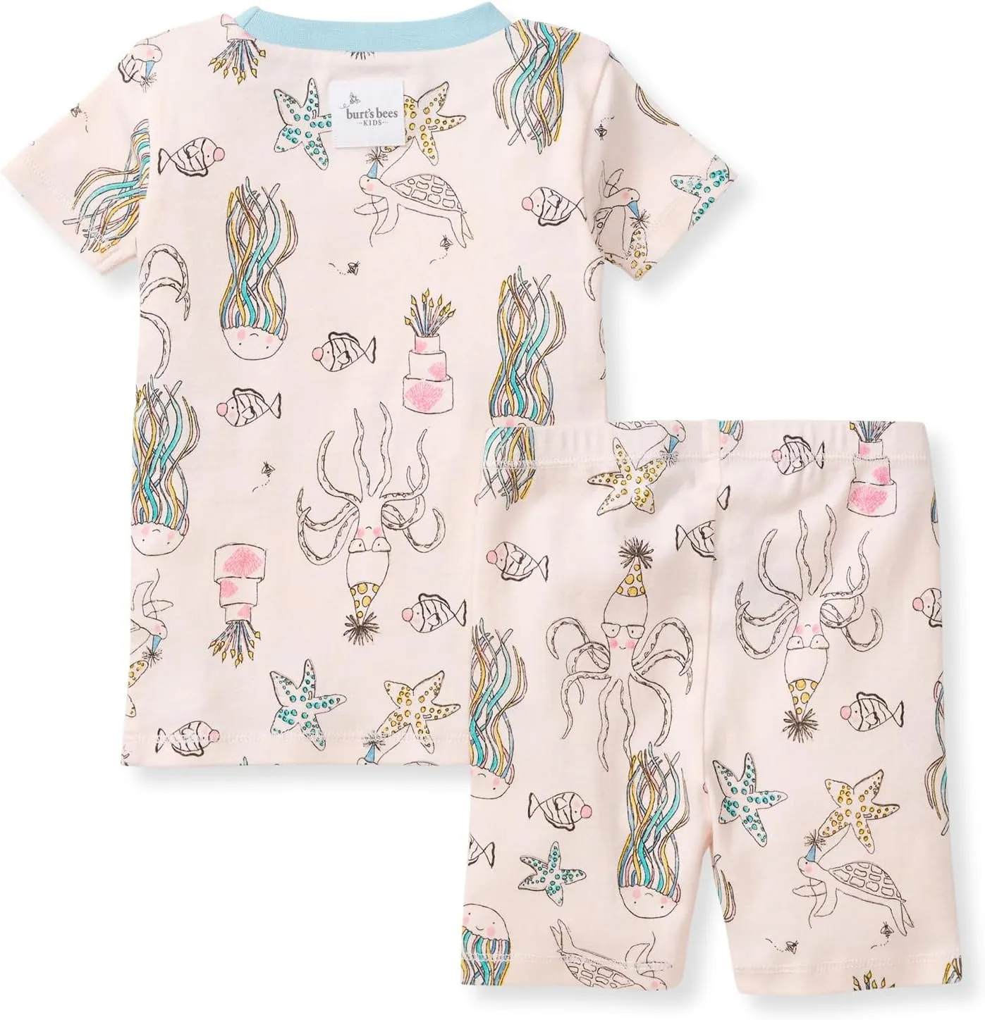 Burt's Bees Baby Baby Girls' Pajamas, Tee and Short 2-Piece Pj Set