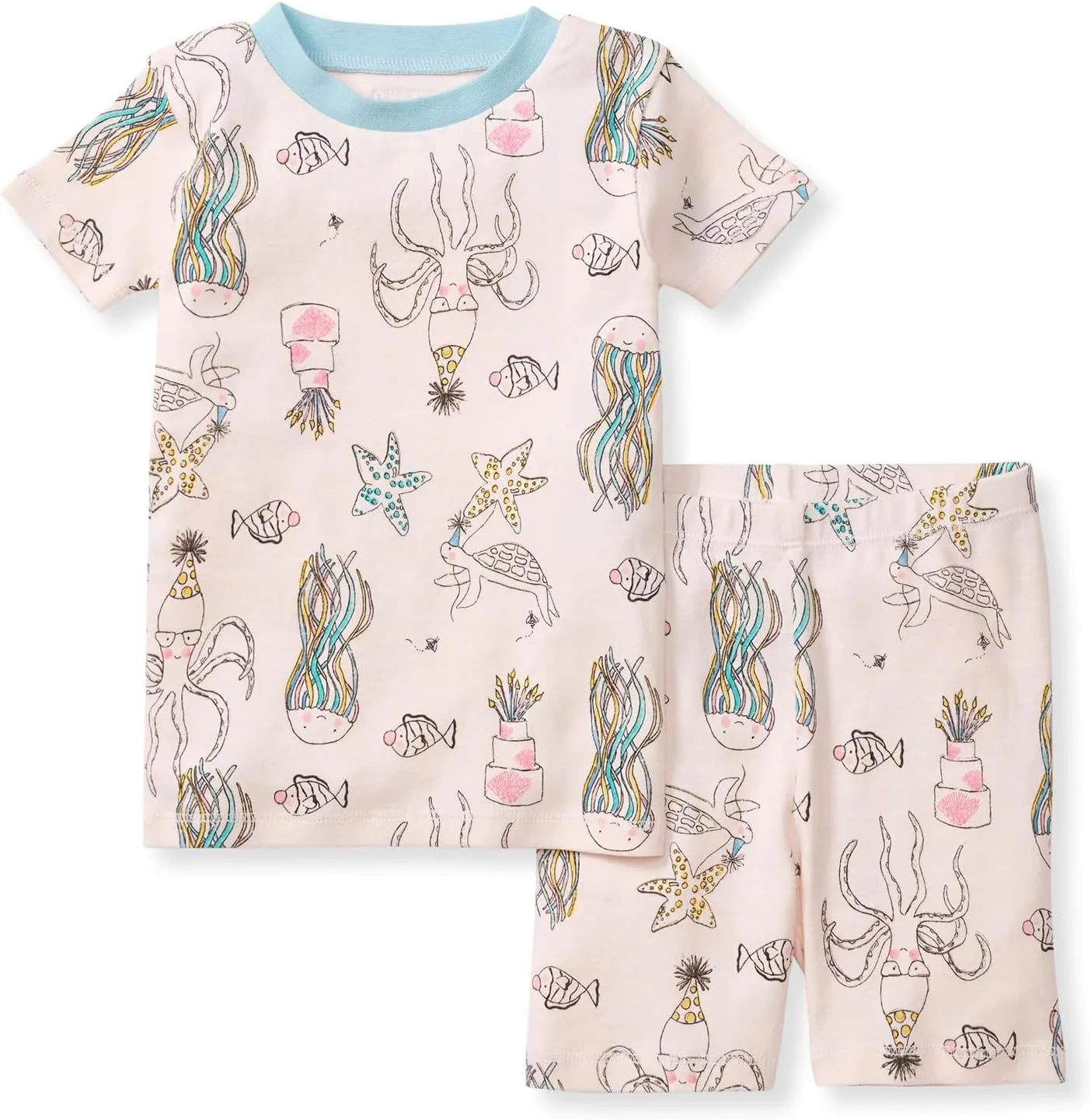 Burt's Bees Baby Baby Girls' Pajamas, Tee and Short 2-Piece Pj Set