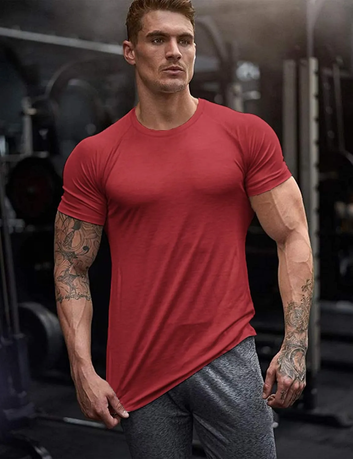 COOFANDY Men's 3 Pack Workout T Shirts Short Sleeve Gym Bodybuilding Muscle Shirt Base Layer Fitness Tee Tops