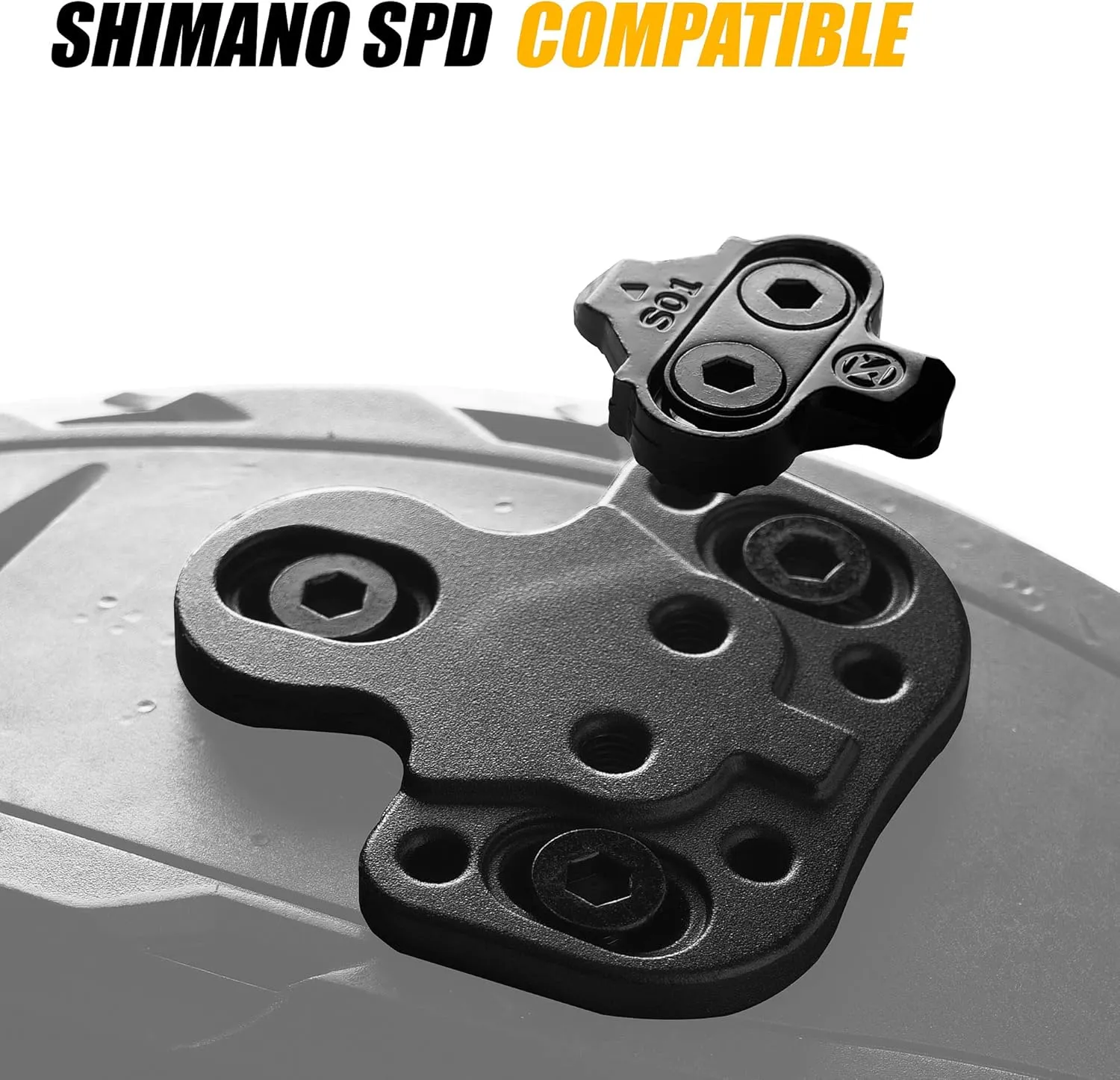 CyclingDeal Bicycle Shoes Cleats Converting Adapters - Using MTB Type SPD Cleats on Road or Indoor Bike Shoes with 3 Holes - Compatible with Shimano SPD Crankbrother