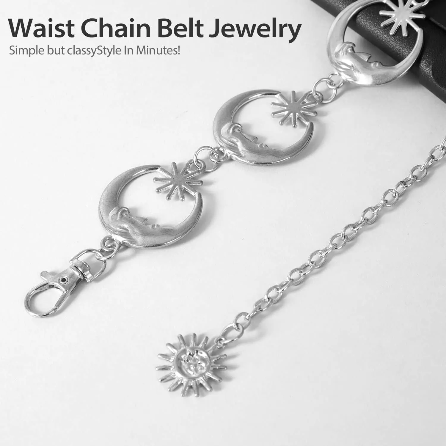 FIORETTO Chain Belt for Women Metal Waist Chain Fashion Multilayer Chain Belts for Dress