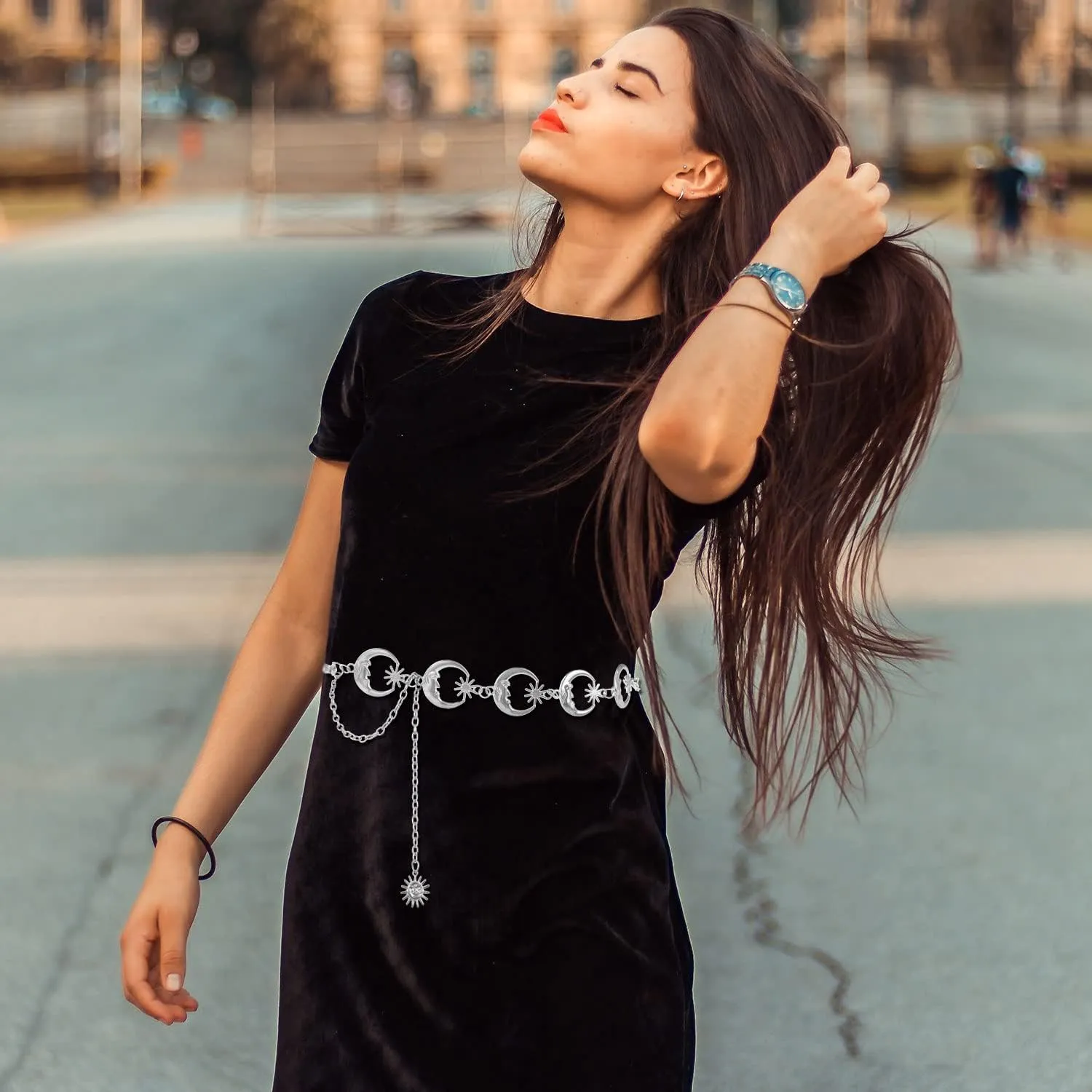FIORETTO Chain Belt for Women Metal Waist Chain Fashion Multilayer Chain Belts for Dress
