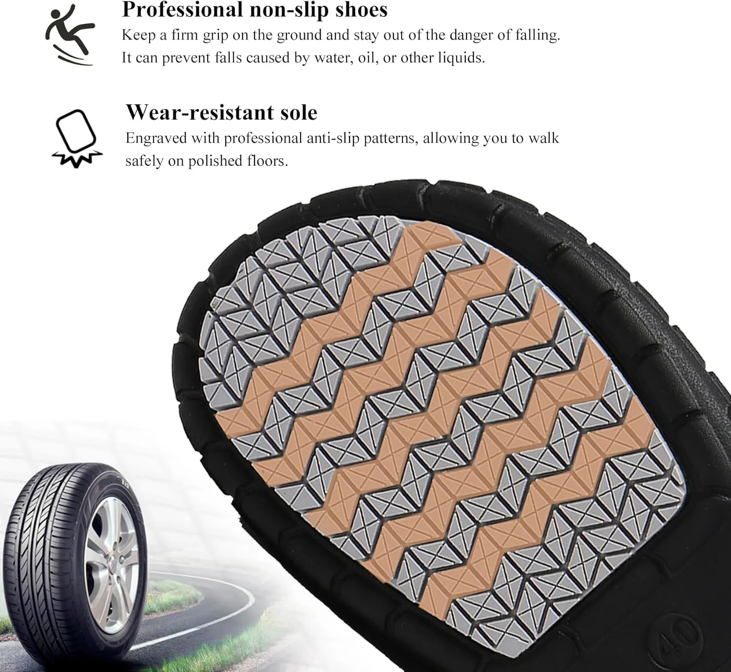 Haifago Men Non Slip Chef Shoes, Waterproof Oil Resistant Kitchen Work Clogs, Food Service Shoes for Restaurant
