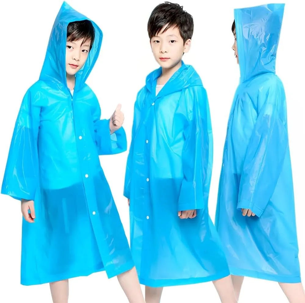Rain Ponchos Raincoats for Kids, 2 Packs Rain Coats Jacket Reusable with Hood for Boys Girls Disney Hiking Camping Outdoor